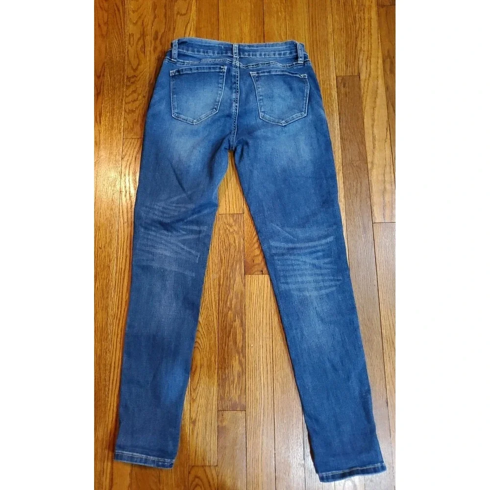 KanCan Mid Rise Skinny Jeans Dark Acid Wash Stretch Denim KC11214CHD Womens 9/28